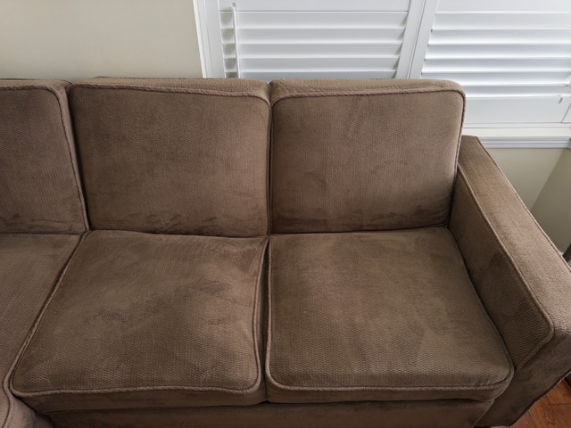 Brown Sectional Sofa with Storage in Good Condition - photo 4