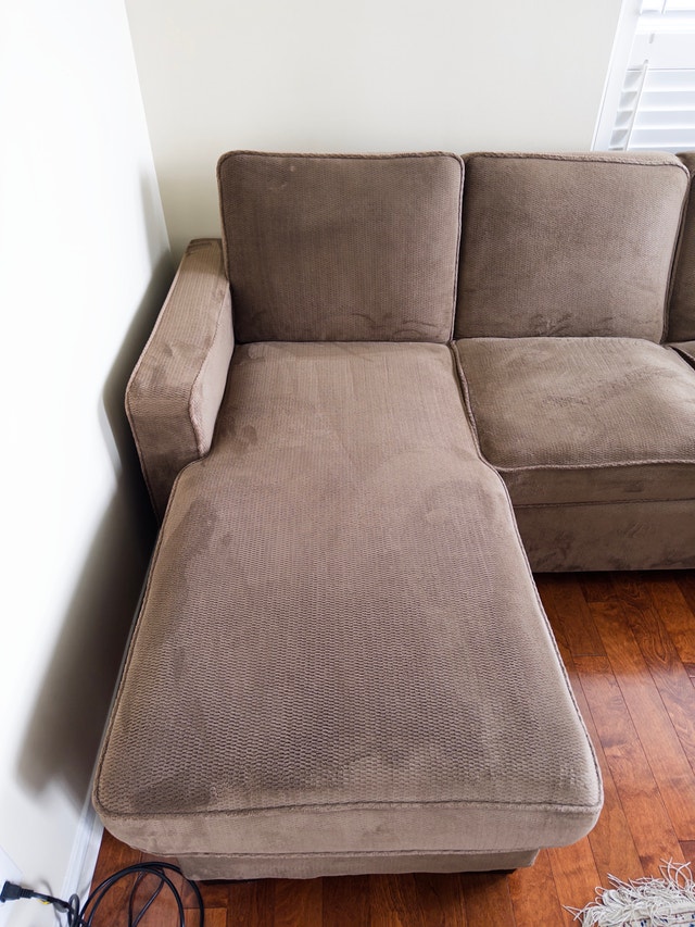 Brown Sectional Sofa with Storage in Good Condition - photo 5