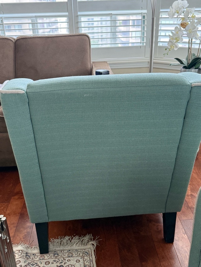 Pair of Teal Chairs in Great Condition - photo 4