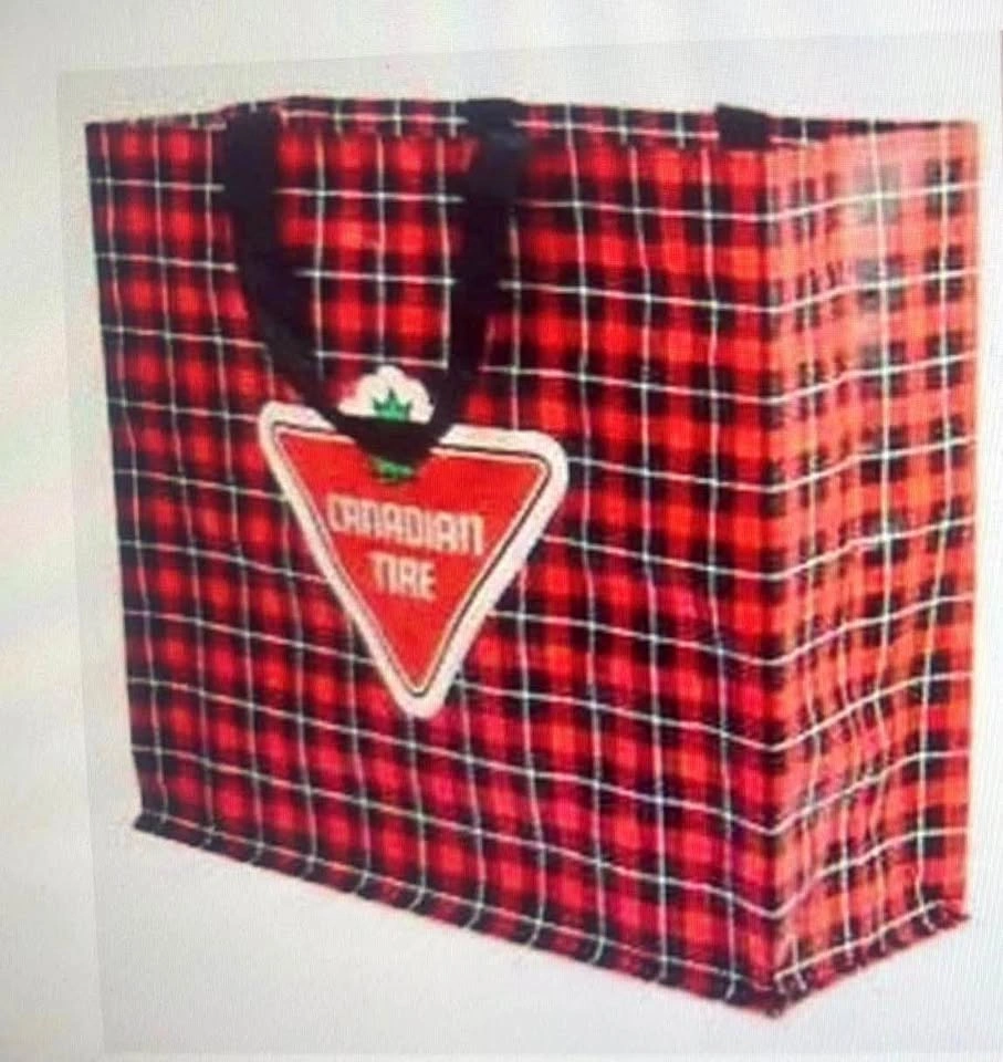 Canadian Tire Branded Plaid Reusable Bag