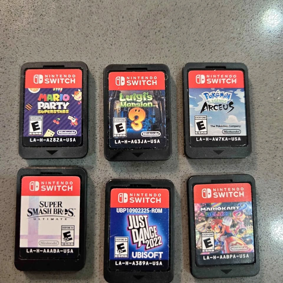 Switch games. Loose. Mario, smash, pokemon, just dance.