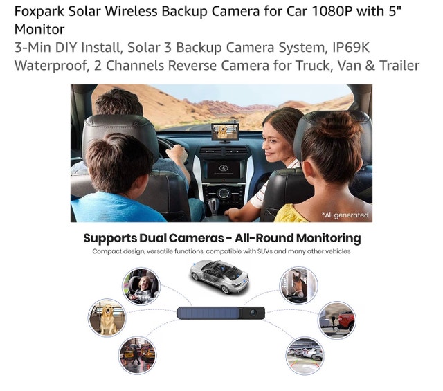 Foxpark Solar 3 Wireless Backup Camera Kit – 1080P HD - photo 4