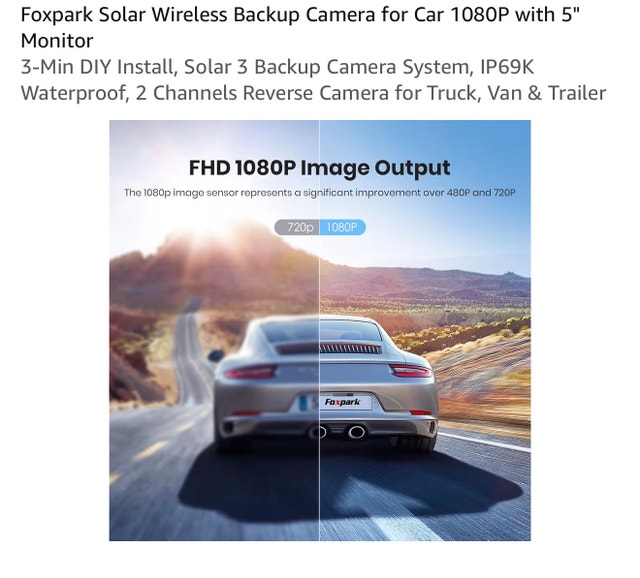Foxpark Solar 3 Wireless Backup Camera Kit – 1080P HD - photo 5