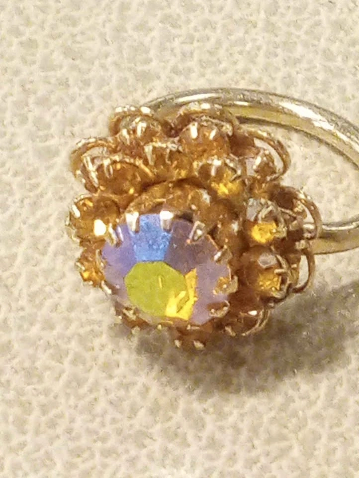 Signed Sarah Cov Canada Size 6 Pinky Ring Gold Tone AB - photo 4
