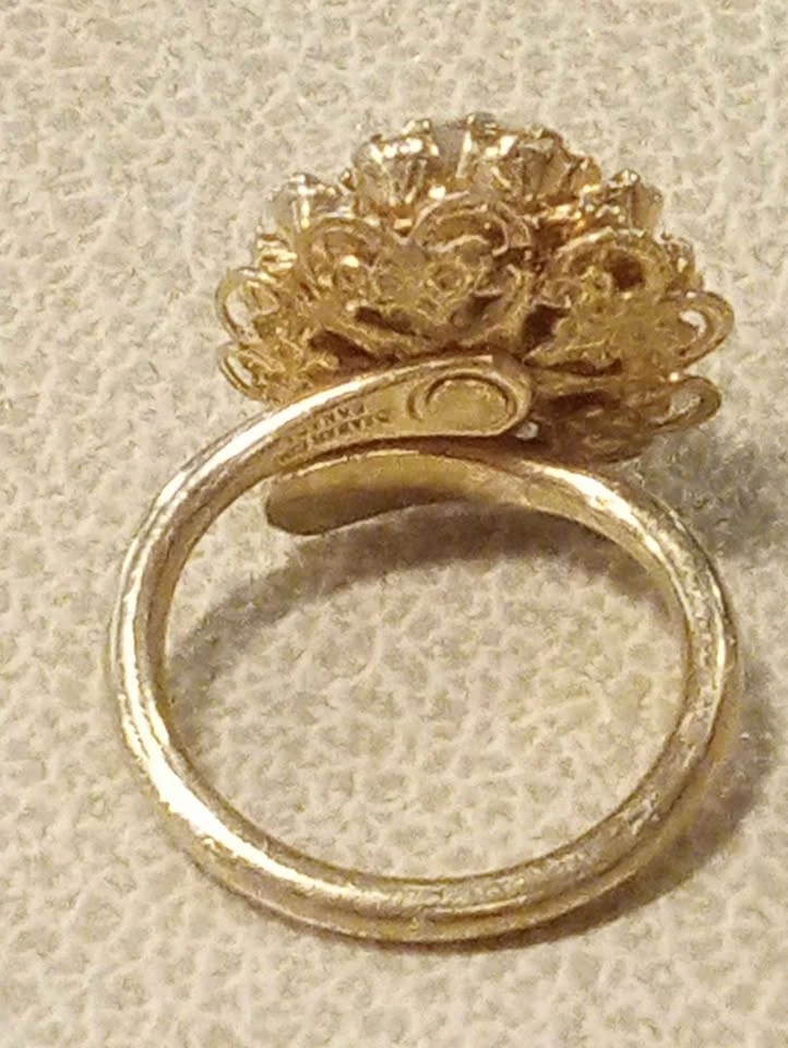 Signed Sarah Cov Canada Size 6 Pinky Ring Gold Tone AB - photo 5