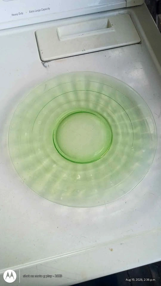 Vintage Green Uranium Glass Plate