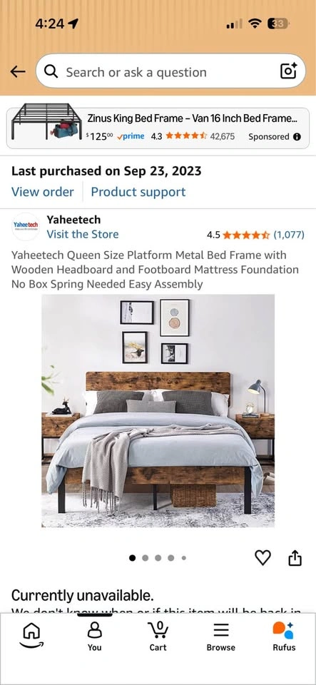 Yaheetech Queen Size Platform Metal Bed Frame - photo 2