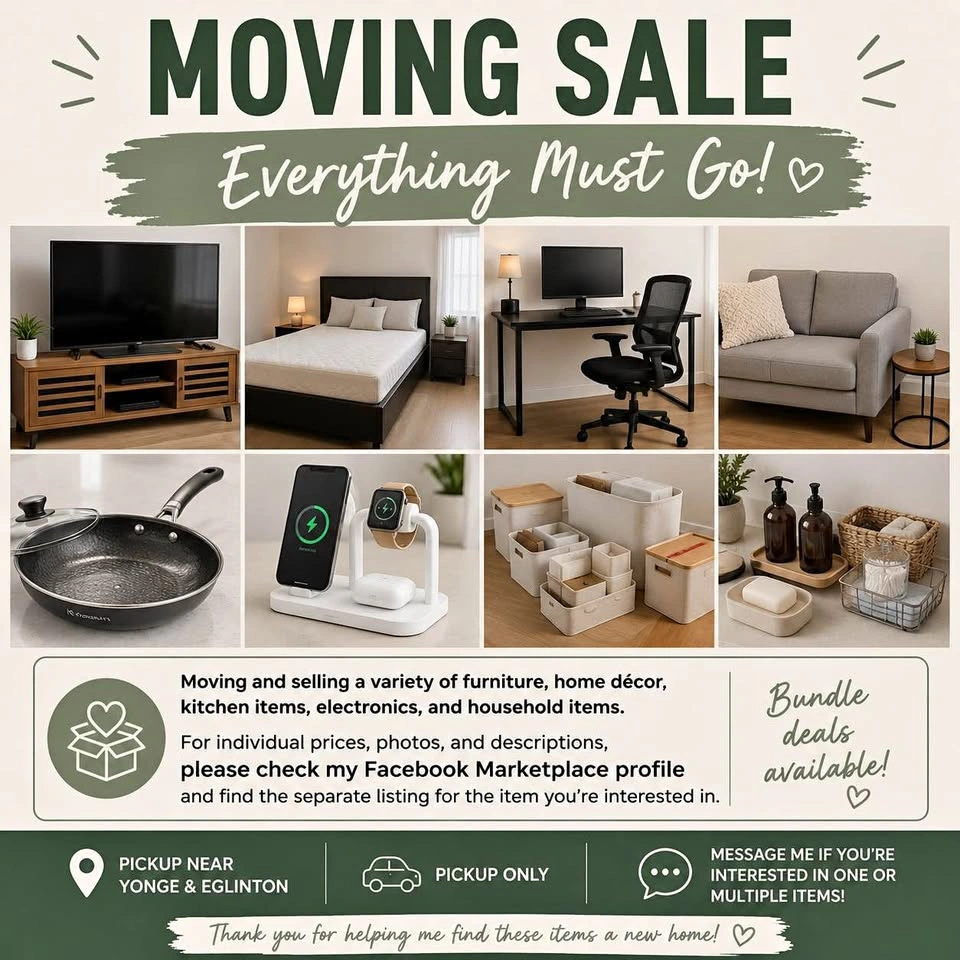 MOVING SALE – Everything Must Go!