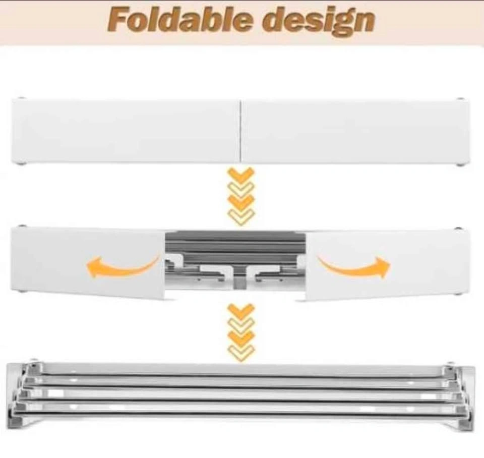 Foldable wall-mount clothes dryer rack. No box. - photo 2