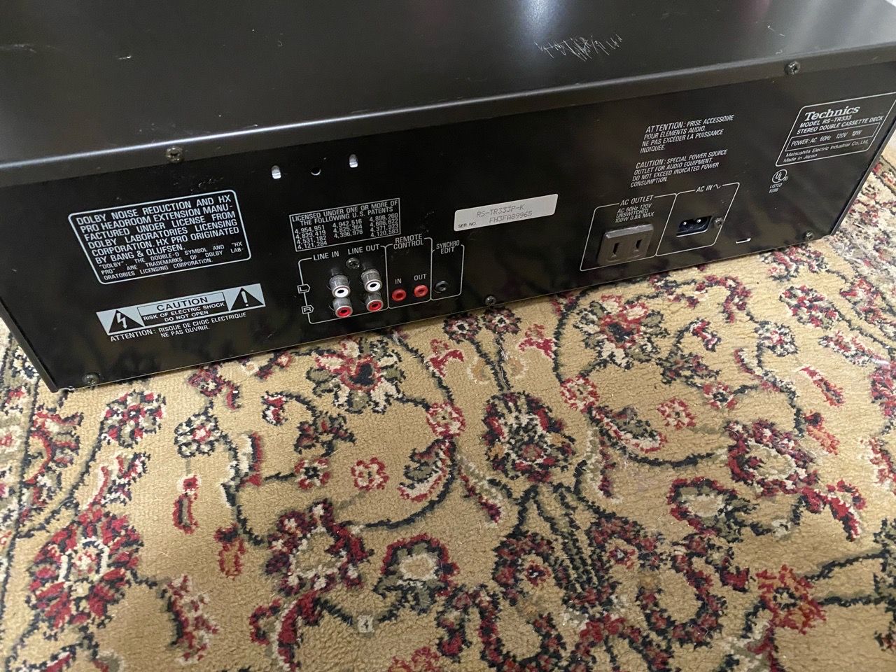 Technics RS-TR333 Dual Cassette Deck Player Recorder - photo 5