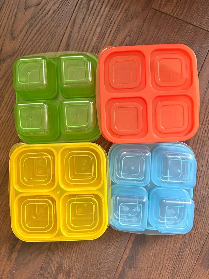 4 pack of 4 compartment snack Box