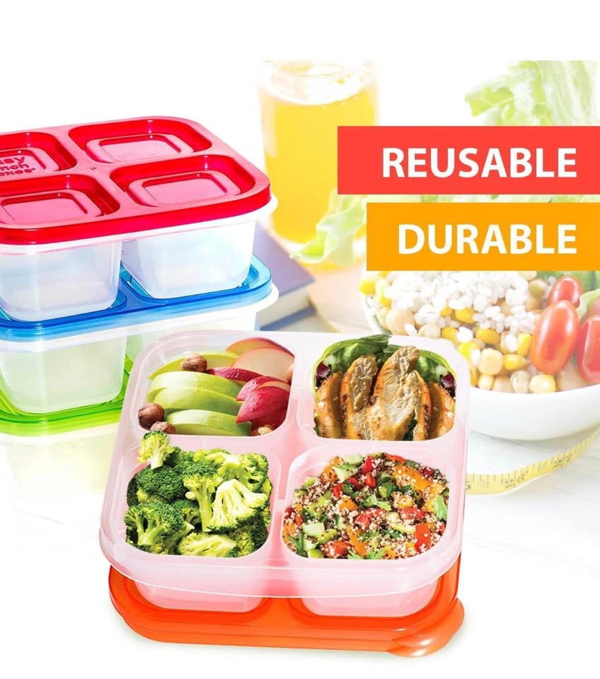4 pack of 4 compartment snack Box - photo 3
