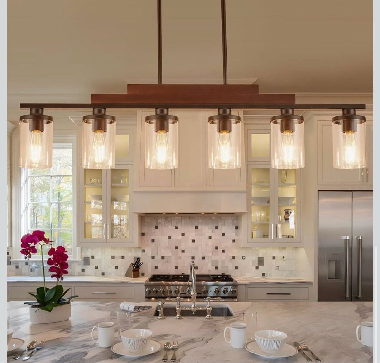 6-Light Rustic Dining Room Kitchen Island Chandelier - photo 3