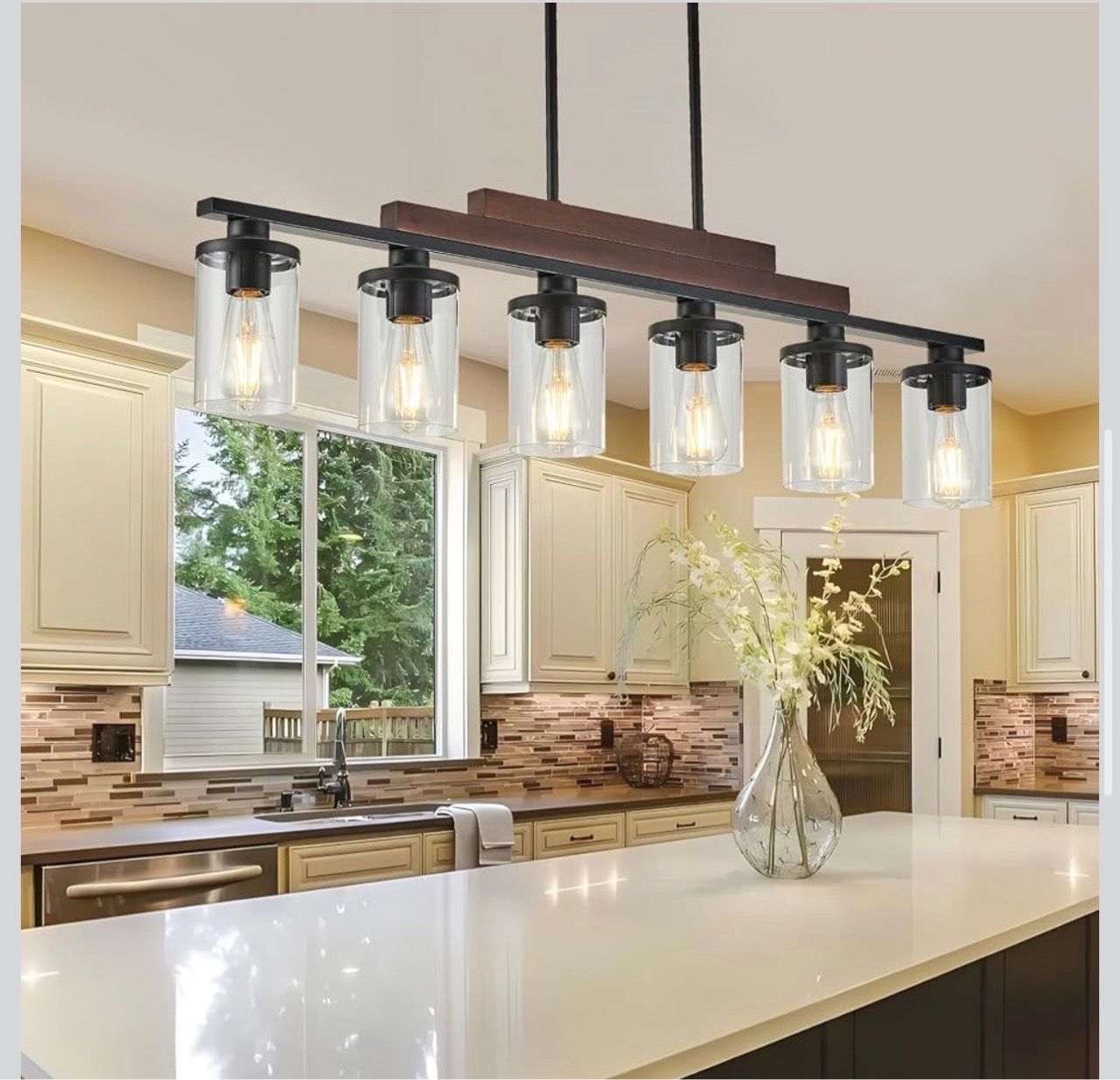 6-Light Rustic Dining Room Kitchen Island Chandelier - photo 4