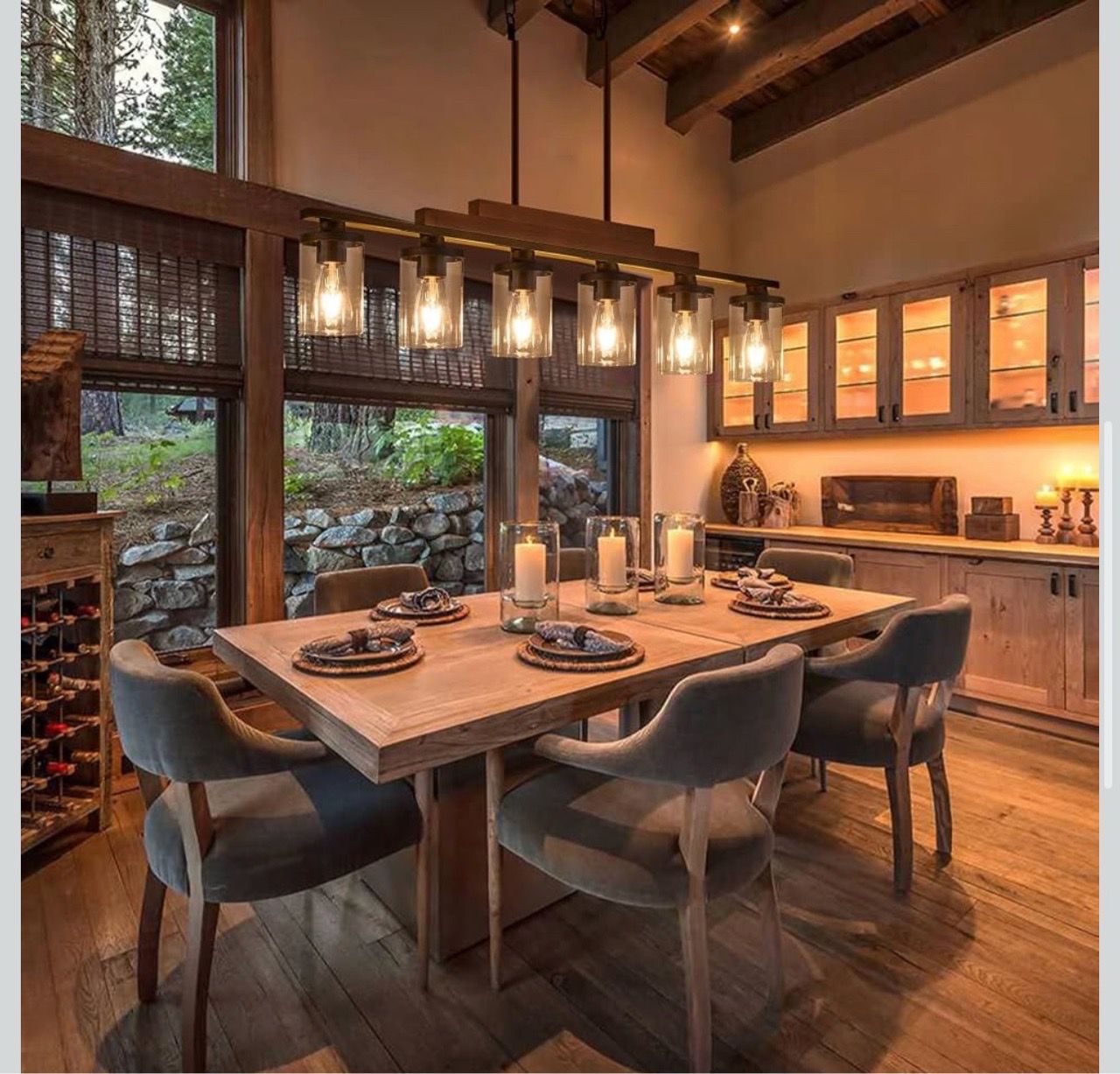 6-Light Rustic Dining Room Kitchen Island Chandelier - photo 5