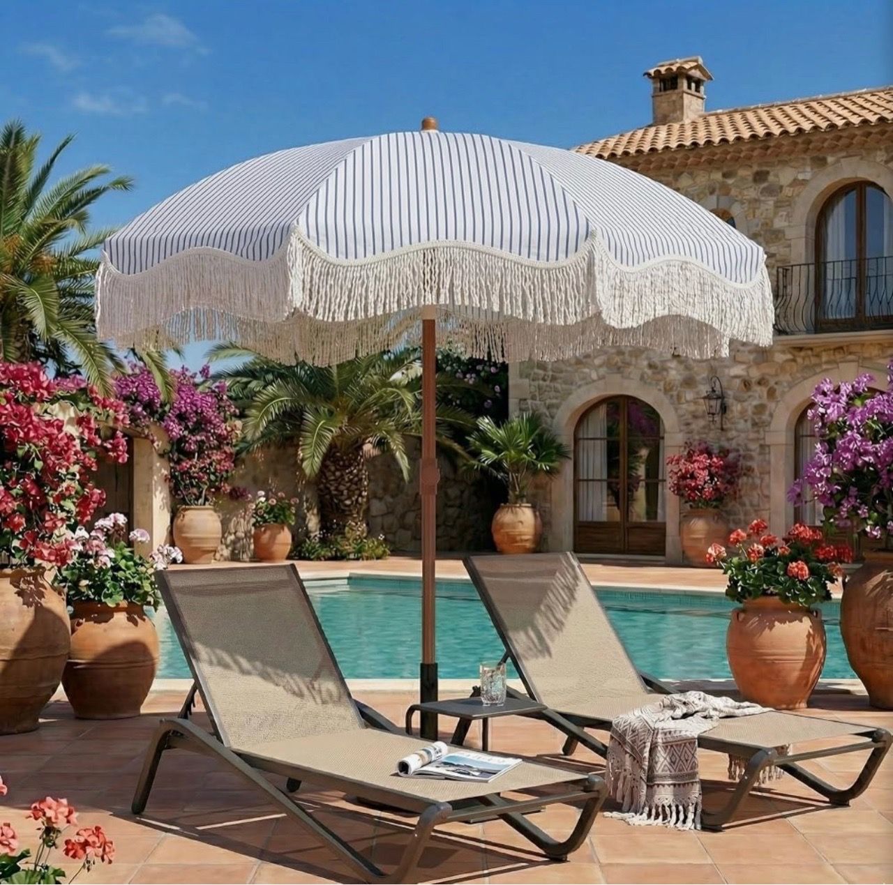 New 7ft Patio Umbrella with Fringe - photo 2