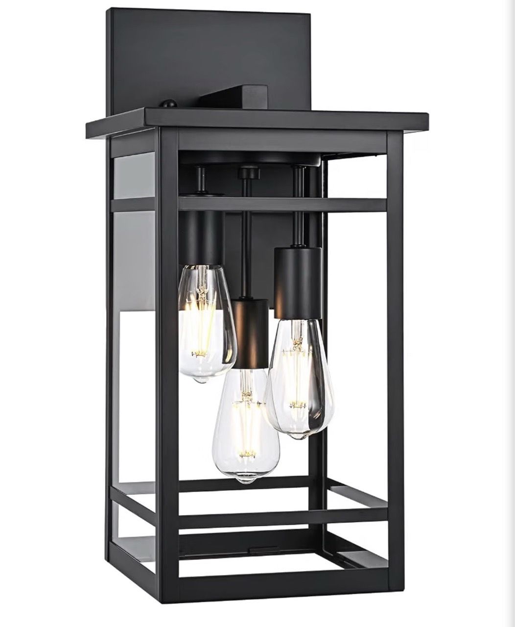 New 3 Lights Large Modern Outdoor Wall Sconce Light Black - photo 2