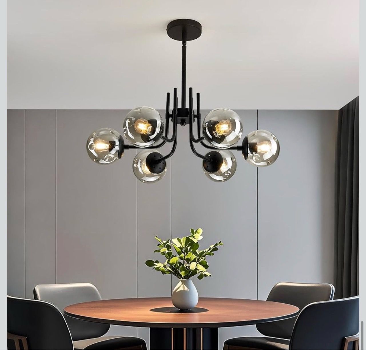 New 6 Light Glass Globe Sputnik Chandeliers