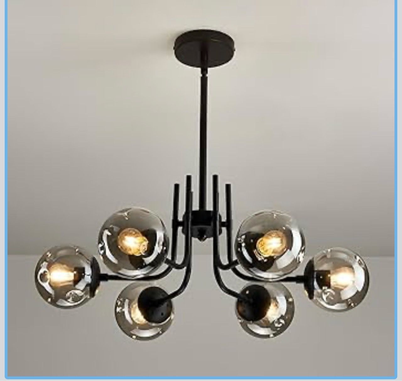 New 6 Light Glass Globe Sputnik Chandeliers - photo 5