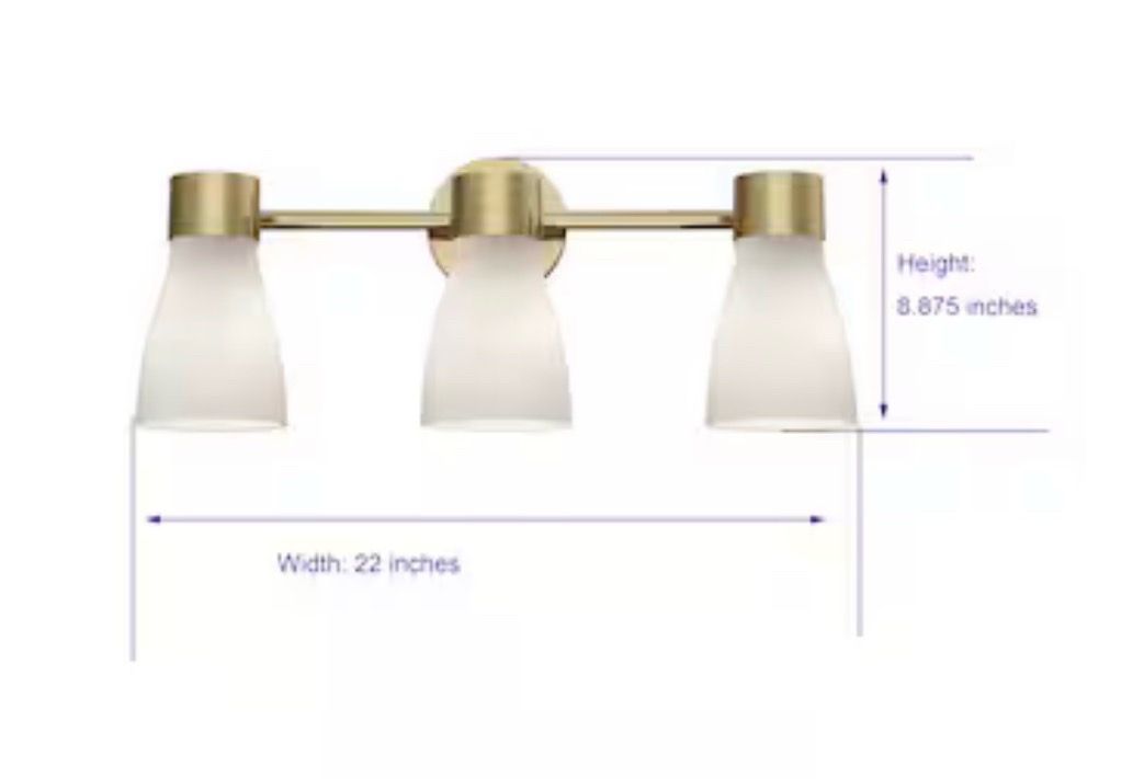 New Origin 21 Elleson 22-in 3 Light Brushed Gold Modern - photo 3