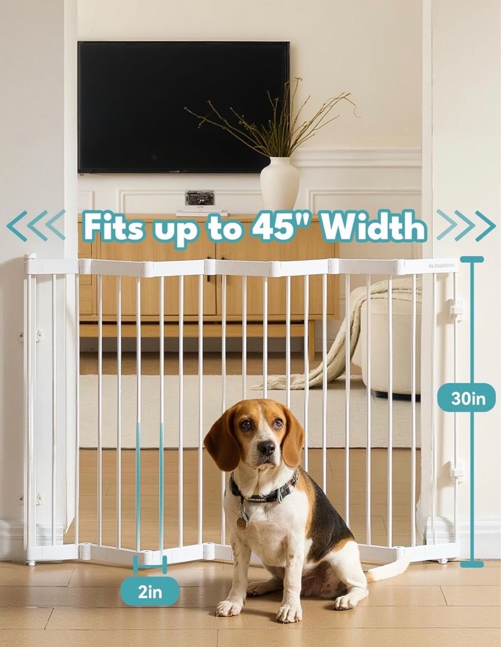 New No Pawblems Retractable Safety Gate, expands to 45” - photo 2