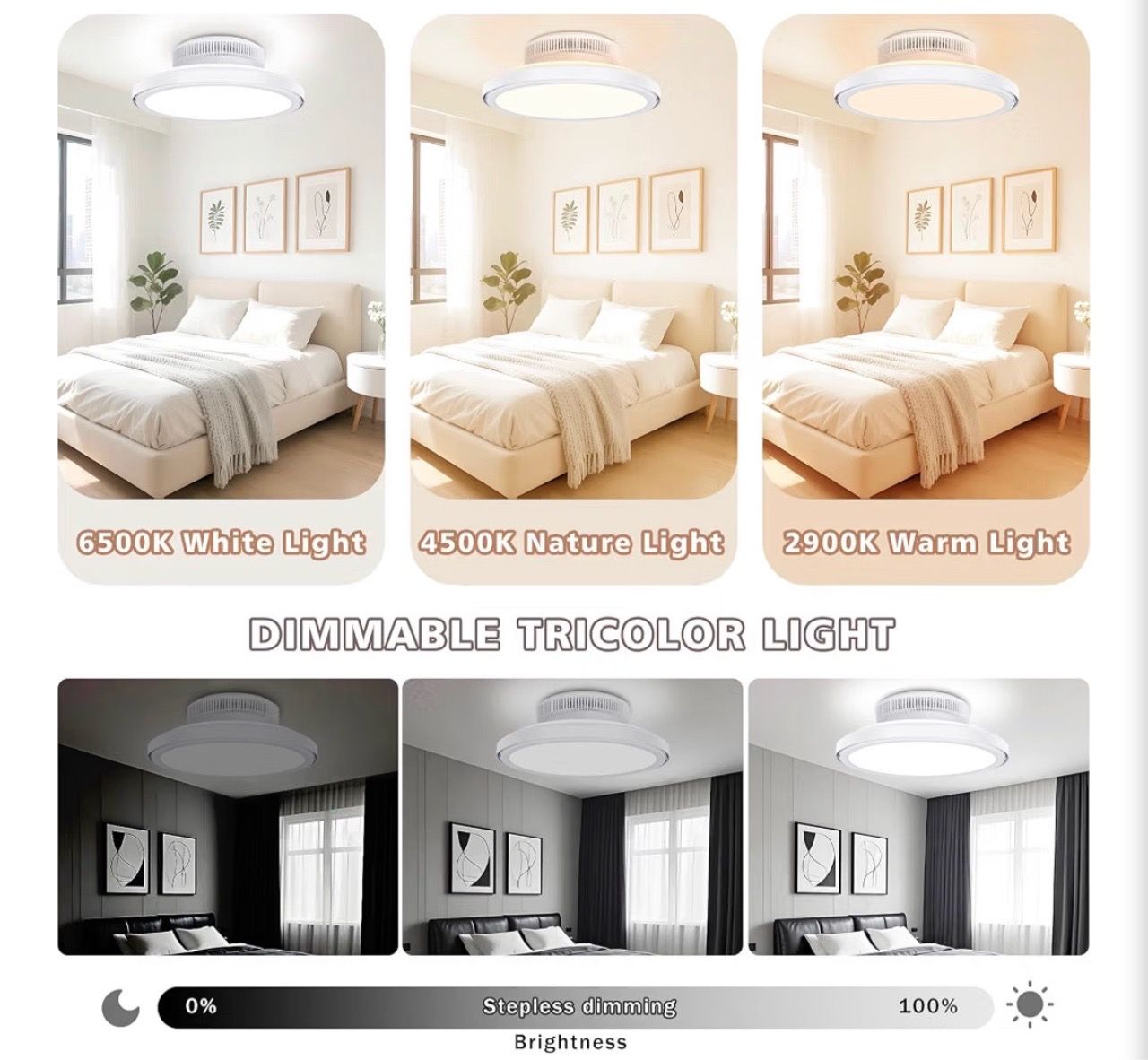 New 18" Bladeless Ceiling Fan with Light and Remote/APP - photo 2