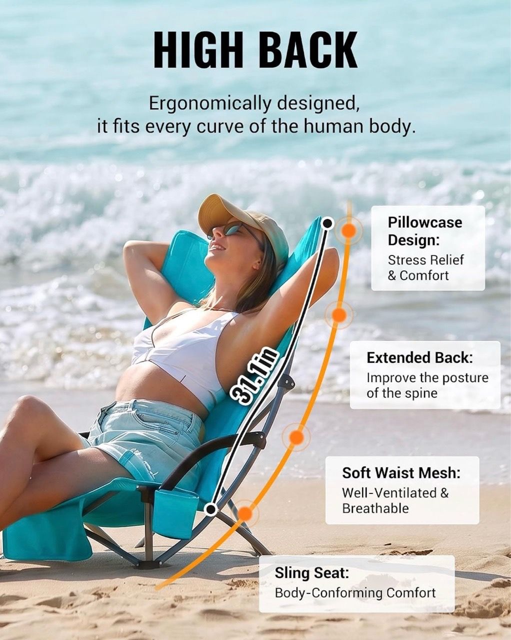 New KingCamp Low Beach Chairs 2 Pack - photo 3