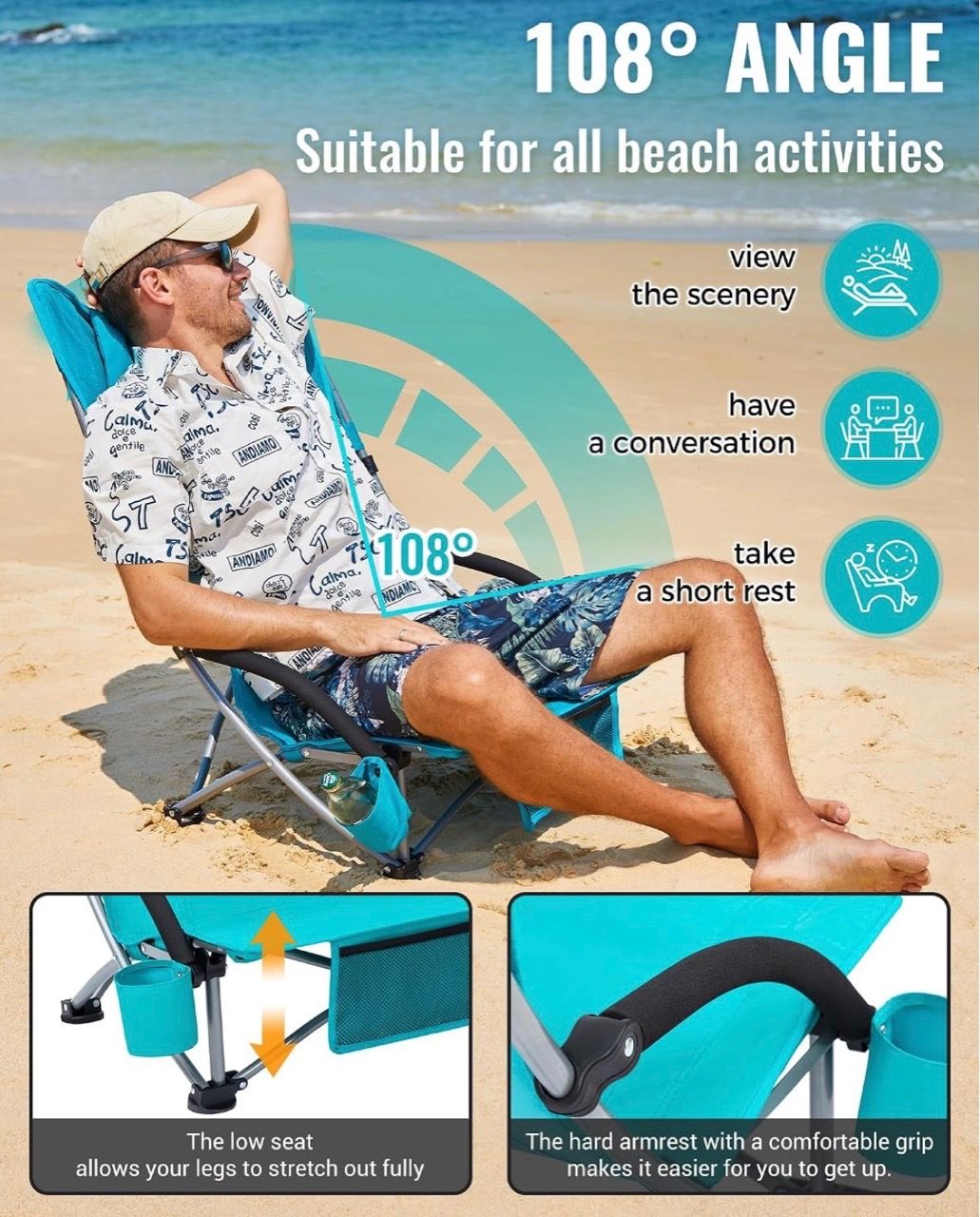 New KingCamp Low Beach Chairs 2 Pack - photo 4