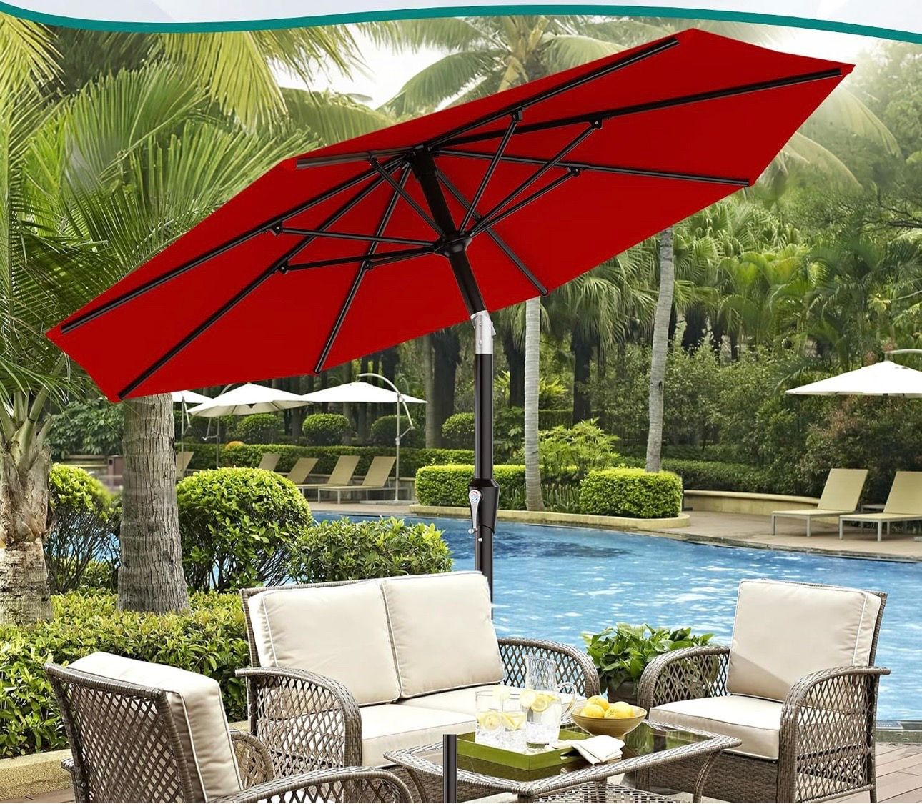 New red 9 FT Patio Umbrella - photo 5