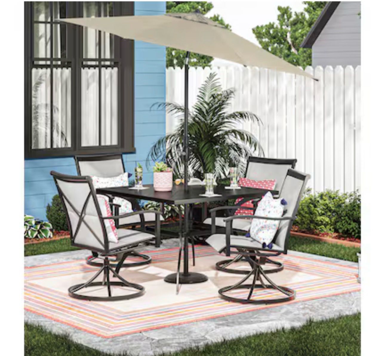 New allen + roth 9-ft Aluminum Tan Slide-tilt Patio Umbrella - photo 2
