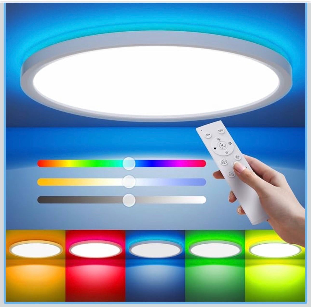 New Smart RGB LED Ceiling Lights with Remote - 15.8 inch