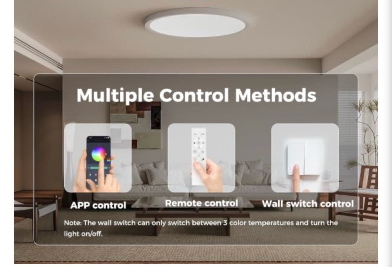 New Smart RGB LED Ceiling Lights with Remote - 15.8 inch - photo 5