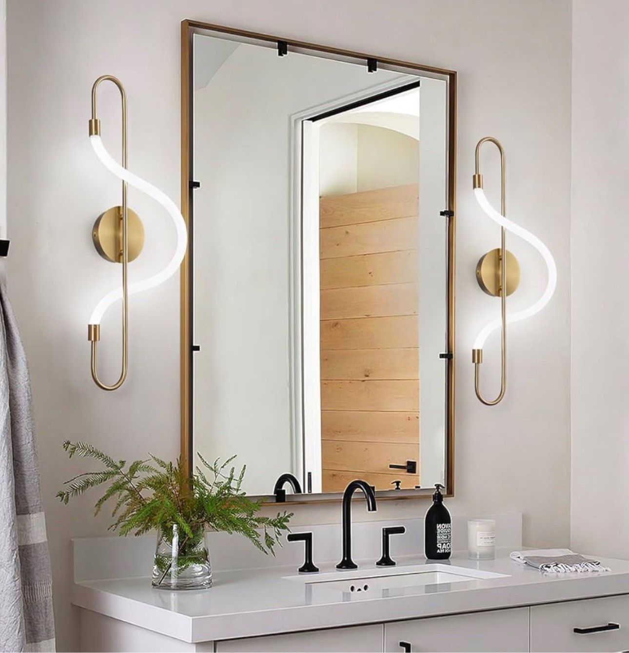 New Gold Wall Sconces Set of Two - photo 2