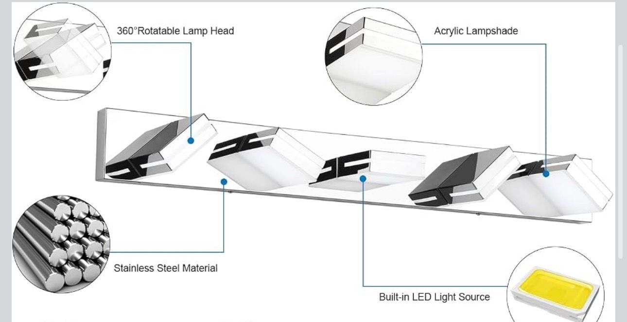 New SineRise LED Modern Bathroom Vanity Light Fixtures - photo 5