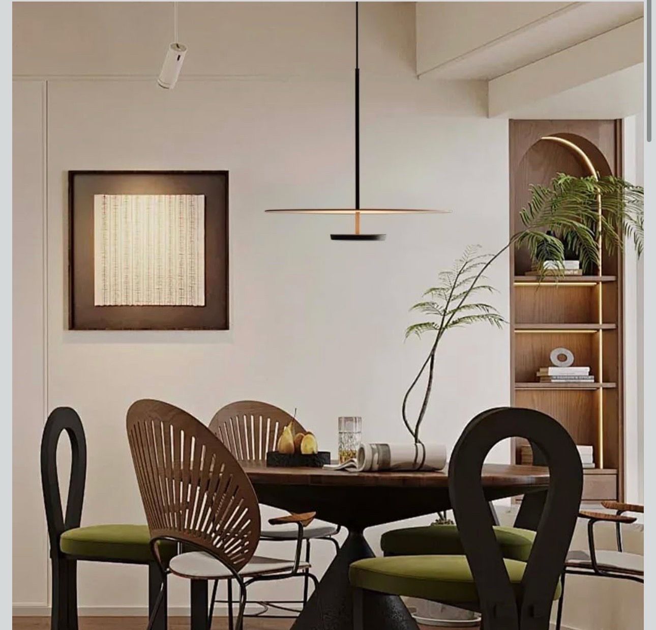 New 19.7'' Flying Saucer Pendant Light UFO Black - photo 3