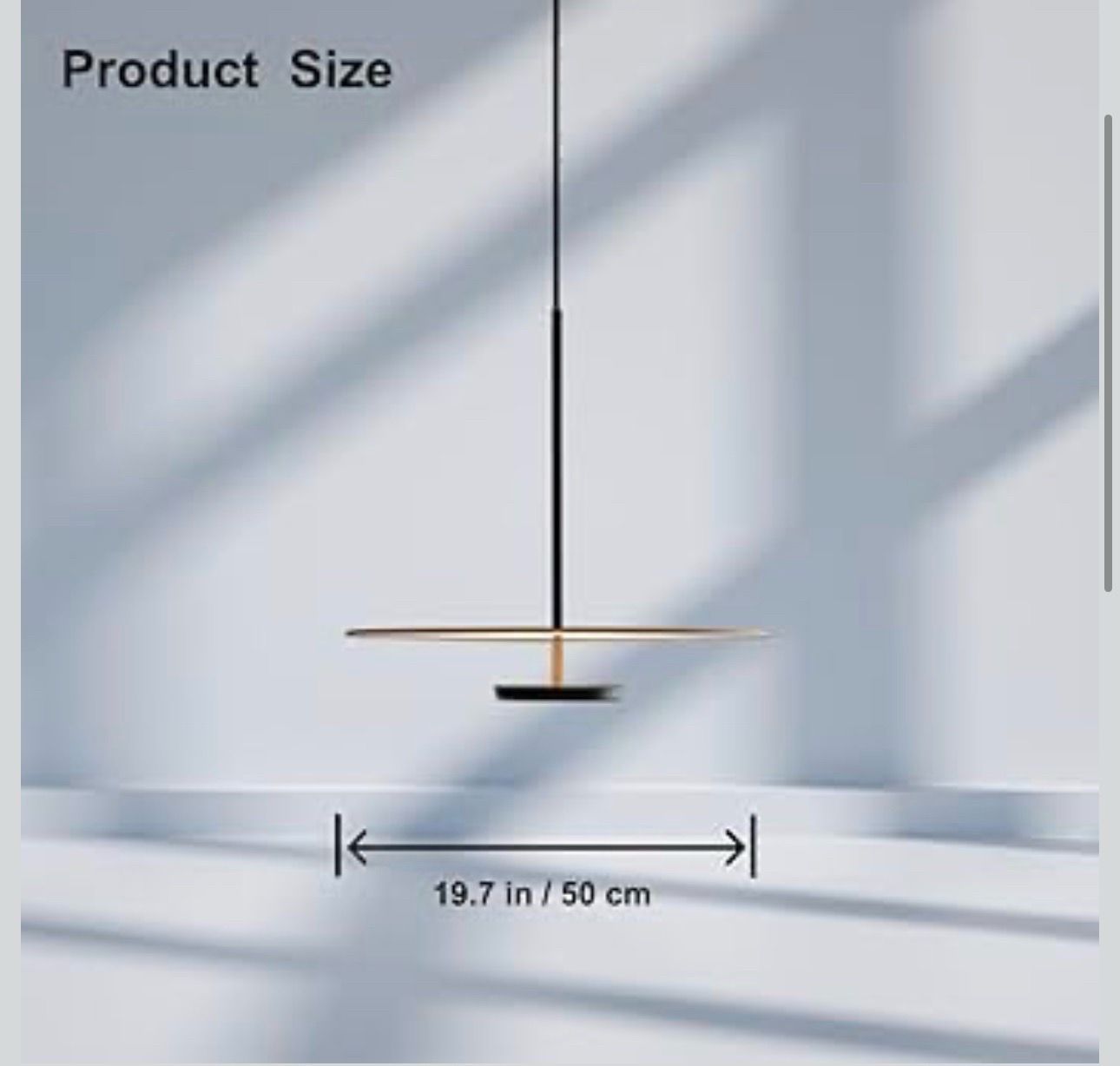 New 19.7'' Flying Saucer Pendant Light UFO Black - photo 4