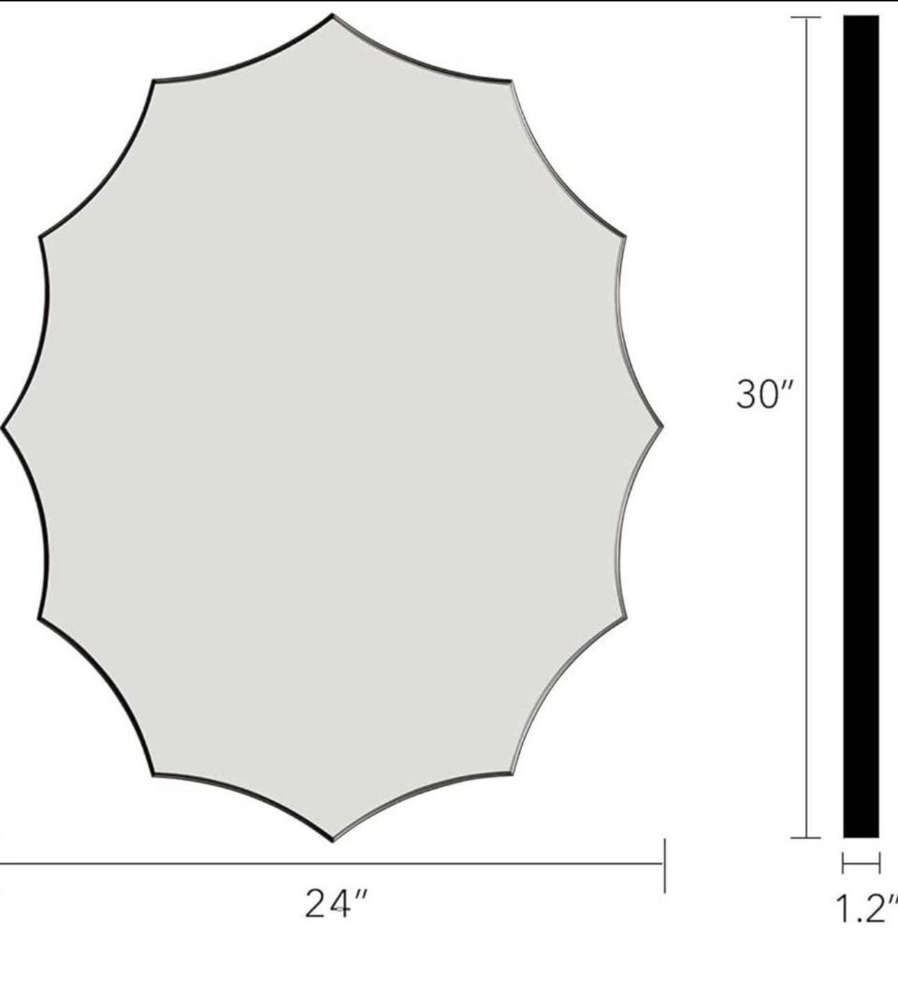 new 24"x30" Wavy Wall Mounted Mirror - photo 5
