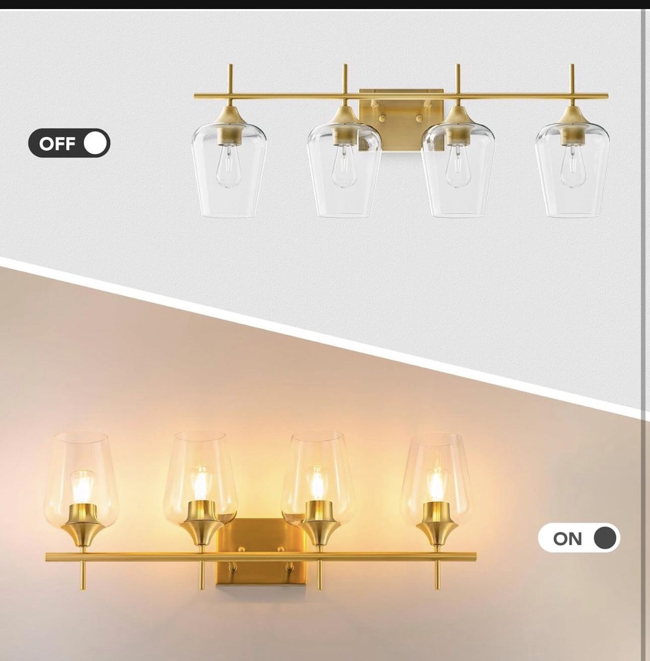 New VONLUCE Bathroom Vanity Light, 4-Light - photo 4