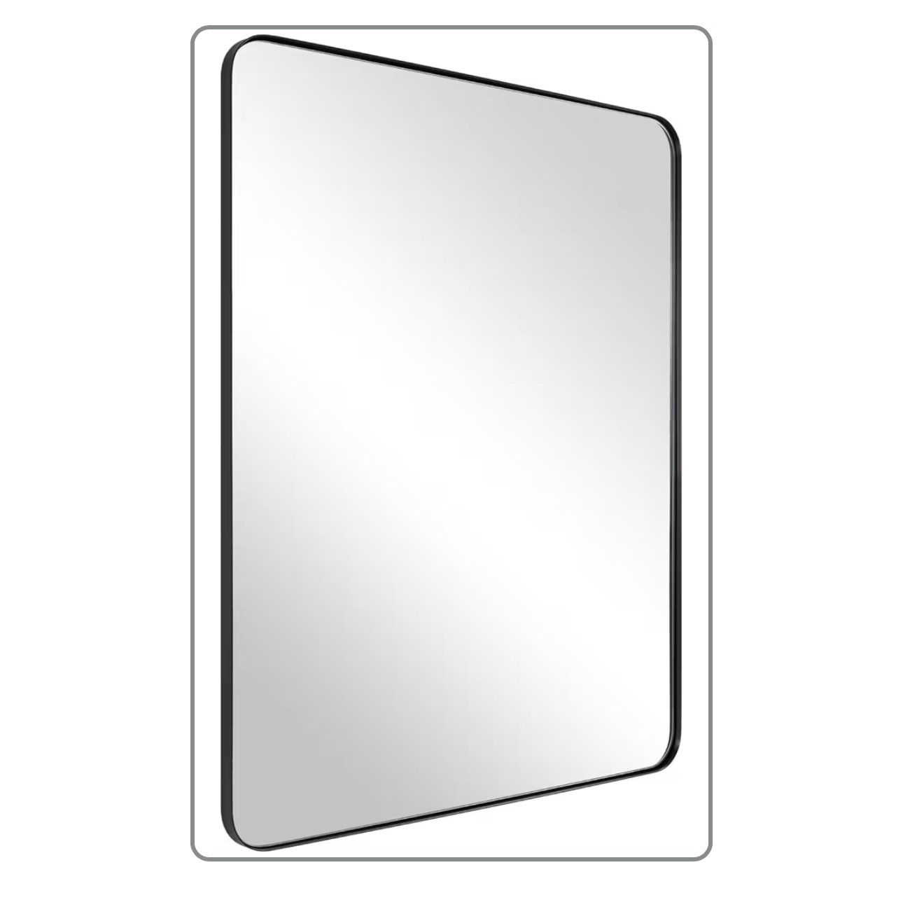 New ANDY STAR Wall Mirror for Bathroom, 24x36 Inch Black