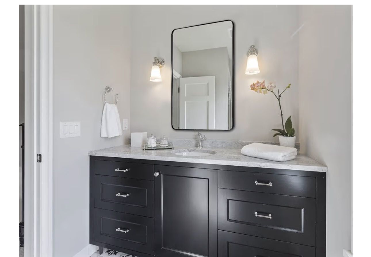 New ANDY STAR Wall Mirror for Bathroom, 24x36 Inch Black - photo 4