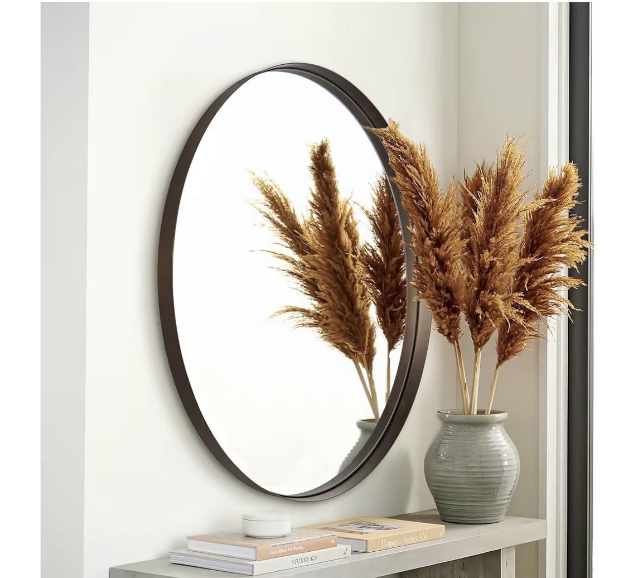 New ANDY STAR 26”x38” Oiled Bronze Oval Bathroom Mirror - photo 2