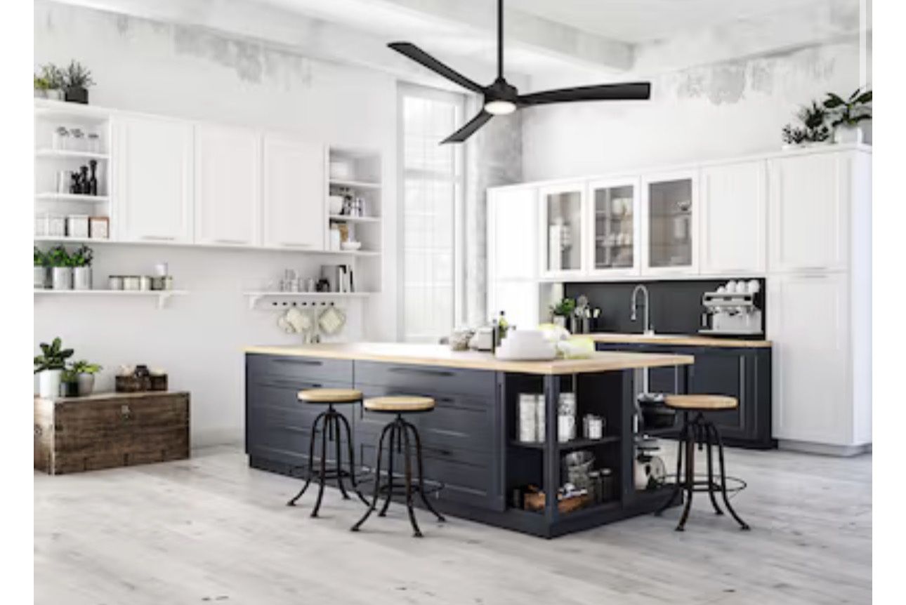 New Harbor Breeze Calavar 52-in Matte Black Ceiling Fan - photo 3