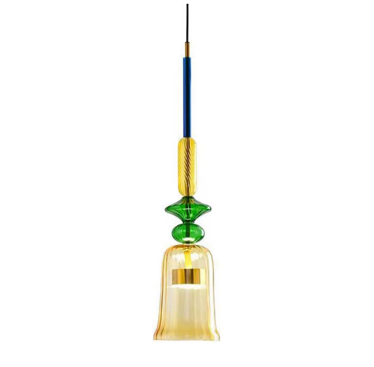 New 1 Light Colored Glass Pendant Lighting