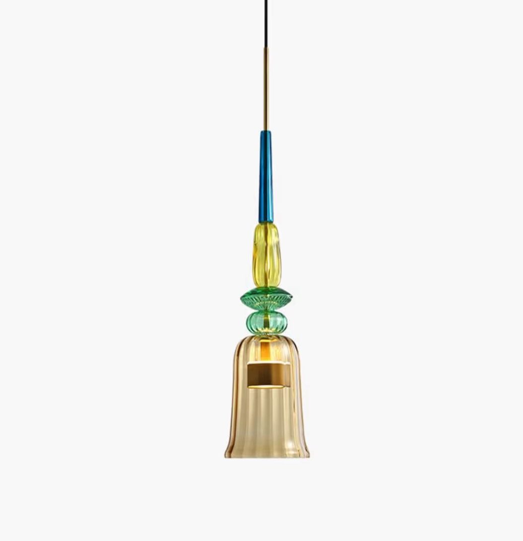 New 1 Light Colored Glass Pendant Lighting - photo 2