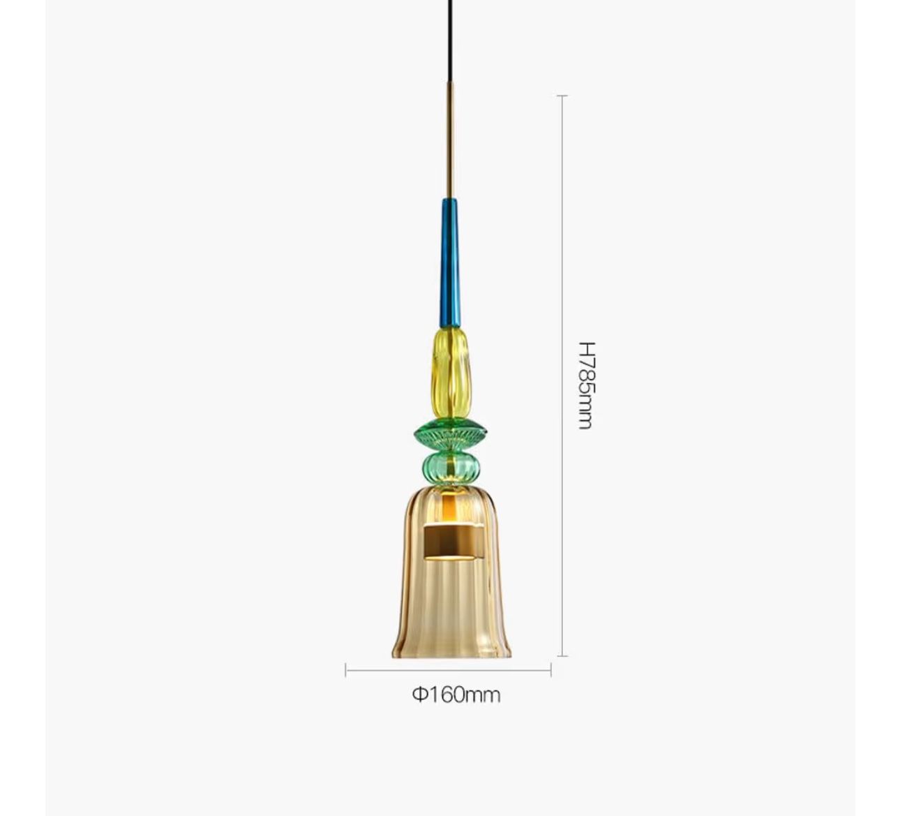 New 1 Light Colored Glass Pendant Lighting - photo 3