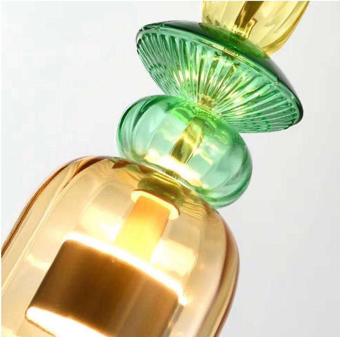 New 1 Light Colored Glass Pendant Lighting - photo 4
