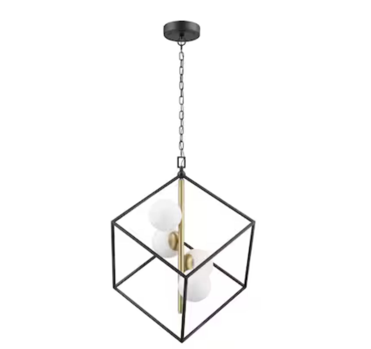 New 4-Light Matte Black Modern Integrated LED Chandelier