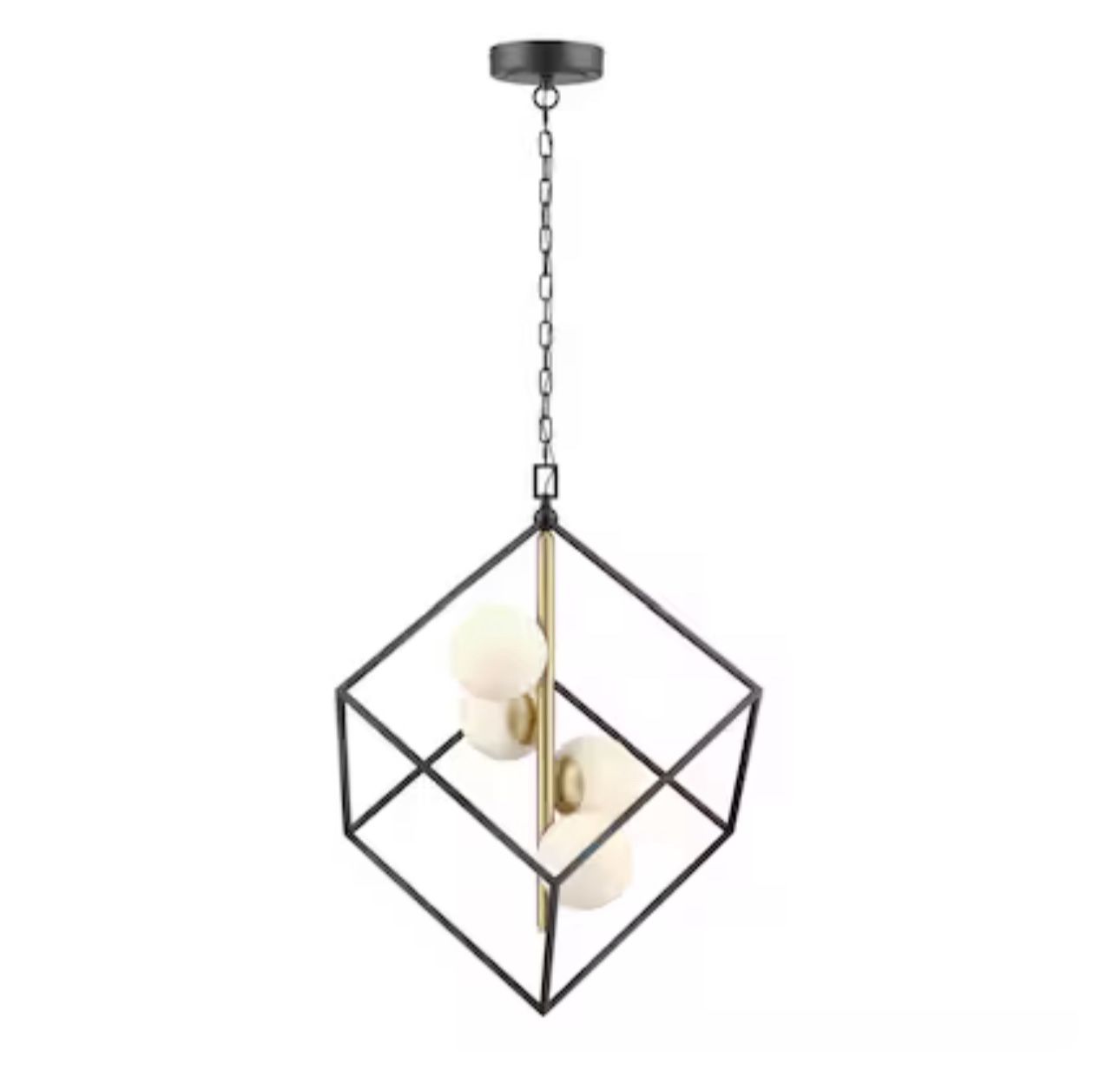 New 4-Light Matte Black Modern Integrated LED Chandelier - photo 2