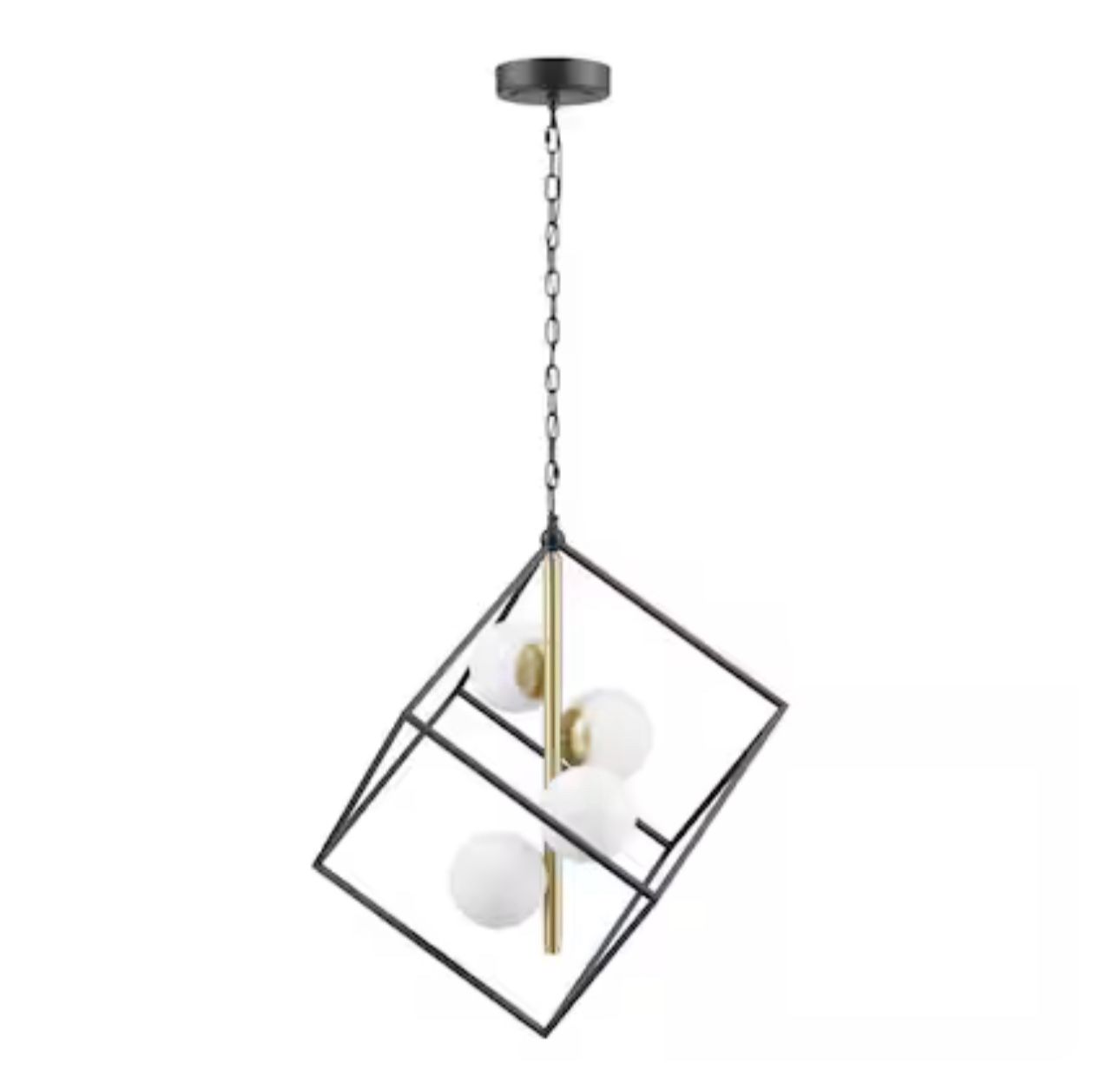 New 4-Light Matte Black Modern Integrated LED Chandelier - photo 3