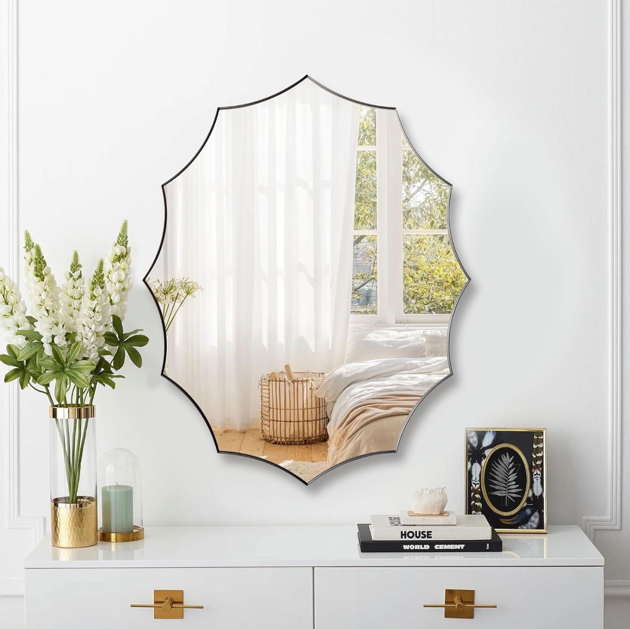 New 24"x30" Wavy Wall Mounted Mirror